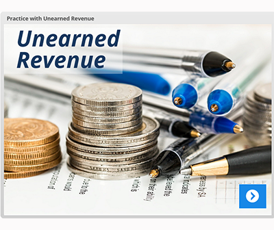 screenshot from unearned revenue practice
